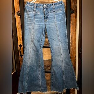 SO Women's Bell Bottom Denim Blue Jeans